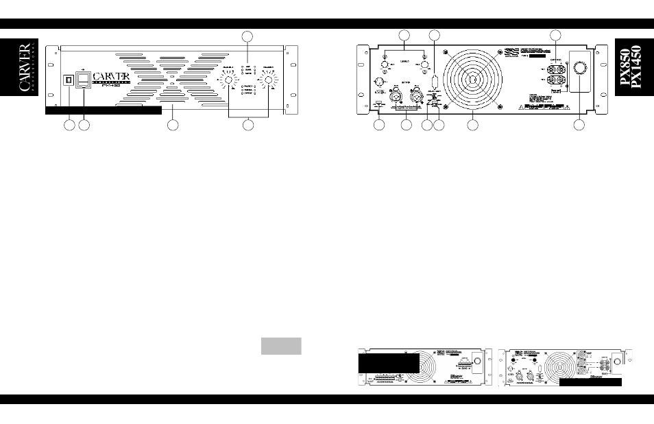 Controls and features -8 | Carver px1450 User Manual | Page 8 / 19