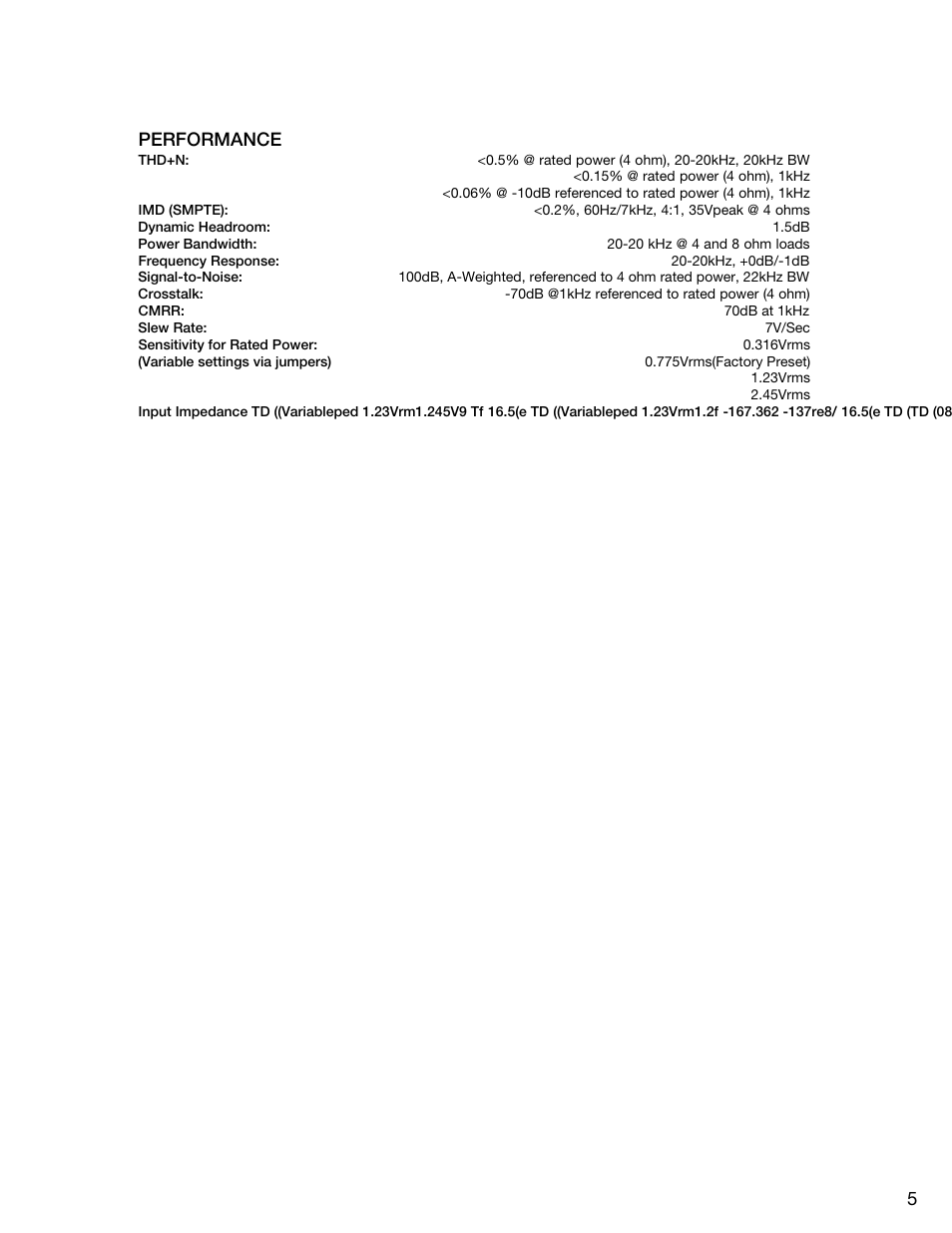 5performance | Carver ZR1000 User Manual | Page 5 / 12