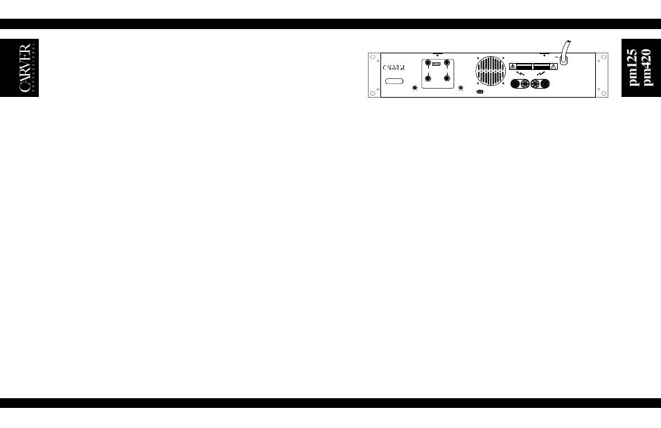 Bridged mono parallel mono clipping eliminator, Input sensitivity, Output wiring | Wire length gauge of wire, Polarity, Dual mono, Bridged mono, Parallel mono, Clipping eliminator | Carver pm420 User Manual | Page 13 / 20