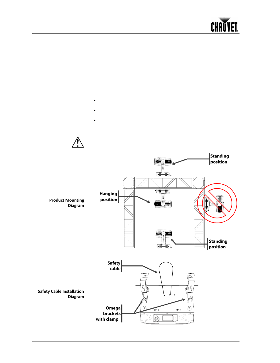 Mounting, Orientation, Rigging | Setup | Chauvet 1200E User Manual | Page 12 / 36