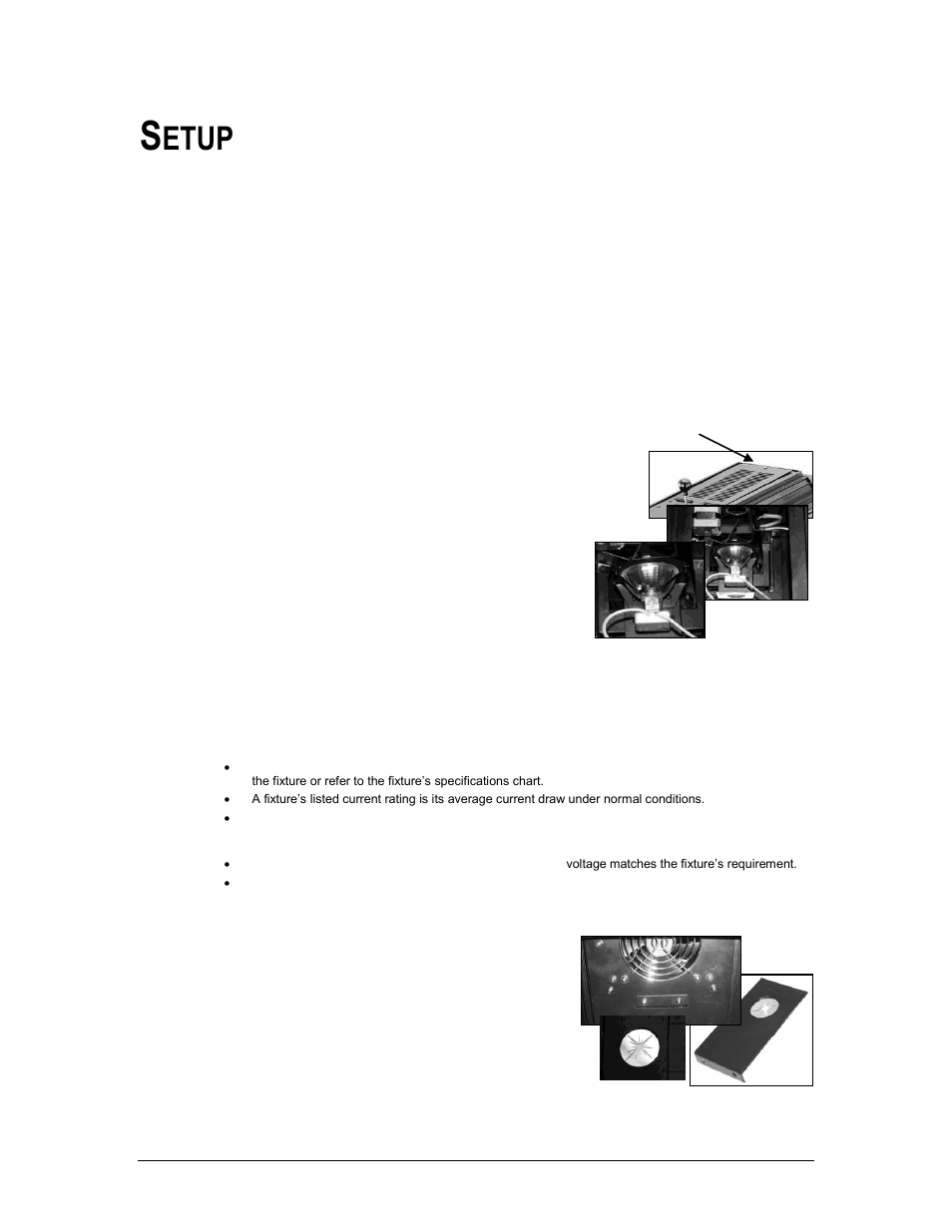 Setup, Lamp installation, Ower | Older, Etup, Lamp, Power, Gobo holder | Chauvet TFX-FS360 User Manual | Page 5 / 12