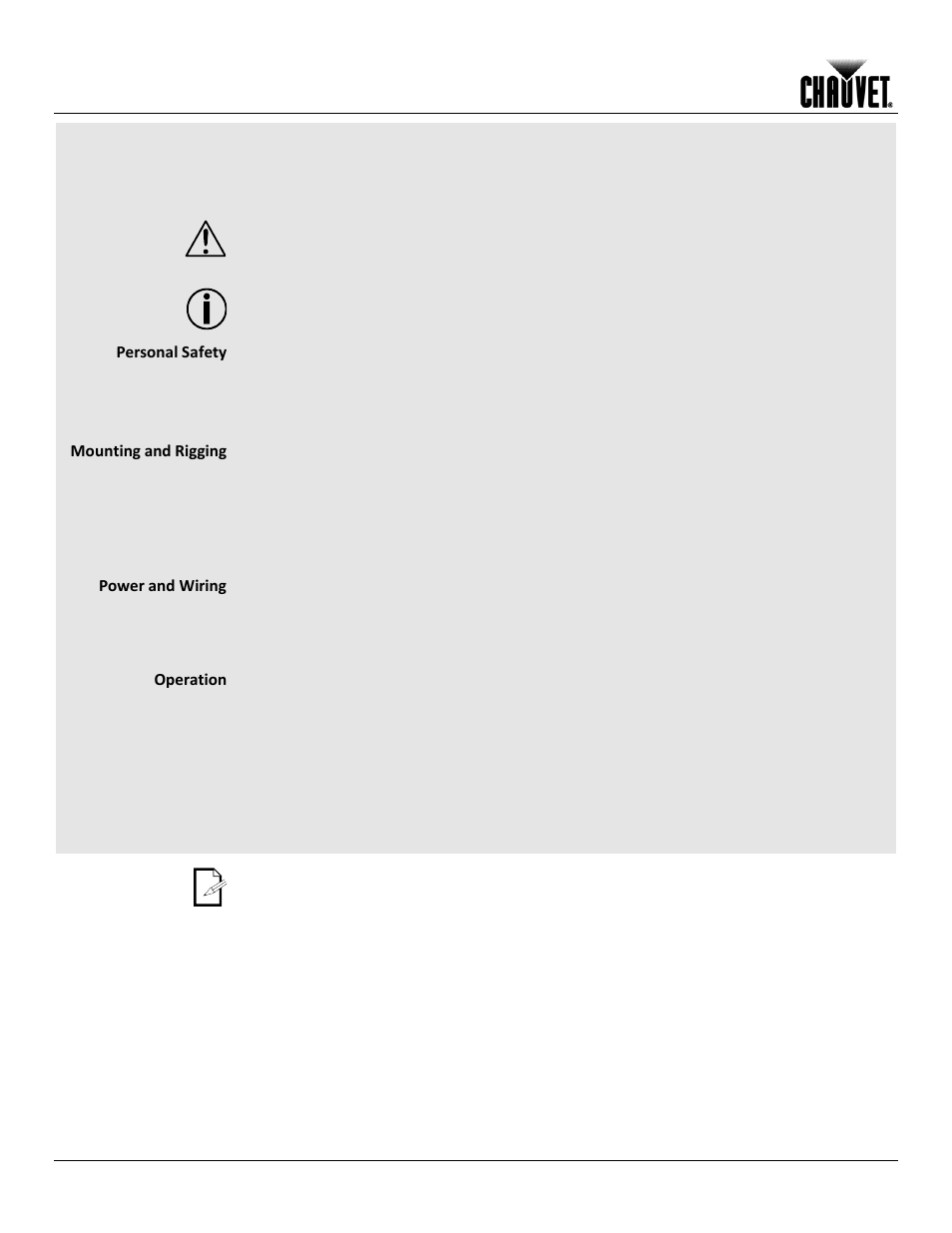 Safety notes, Expected led lifespan, Before you begin | Personal safety, Mounting and rigging, Power and wiring, Operation | Chauvet Q-WASH 360Z-LED User Manual | Page 6 / 26