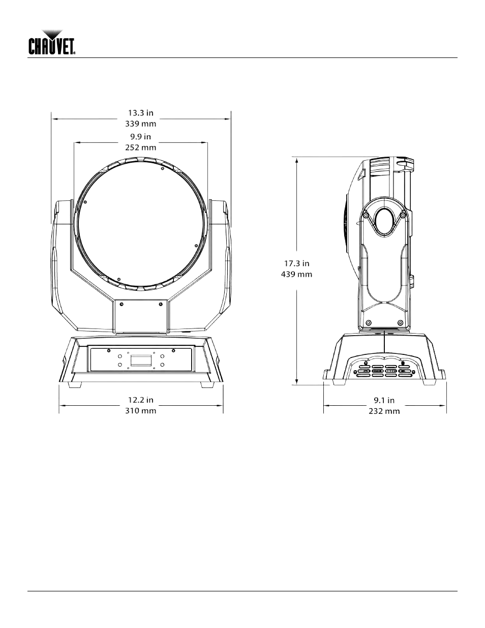 Product dimensions, Introduction | Chauvet Q-WASH 360Z-LED User Manual | Page 9 / 26