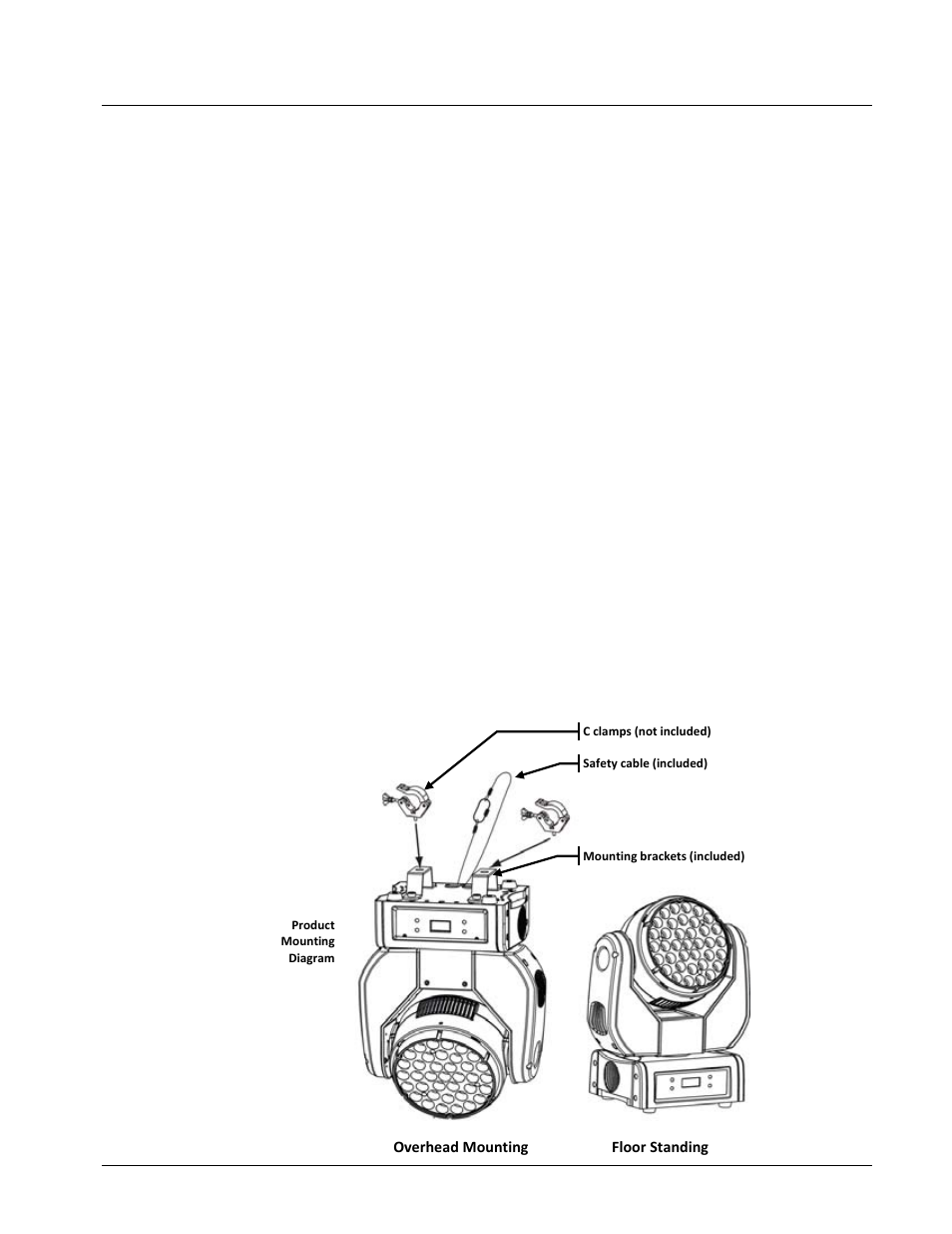 Ac power, Dmx linking, Mounting | Chauvet 260-LED User Manual | Page 4 / 10