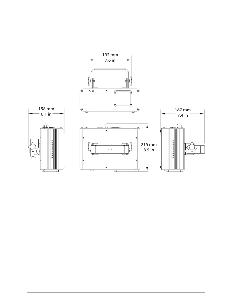 Product dimensions | Chauvet SCORPION GVC User Manual | Page 10 / 26