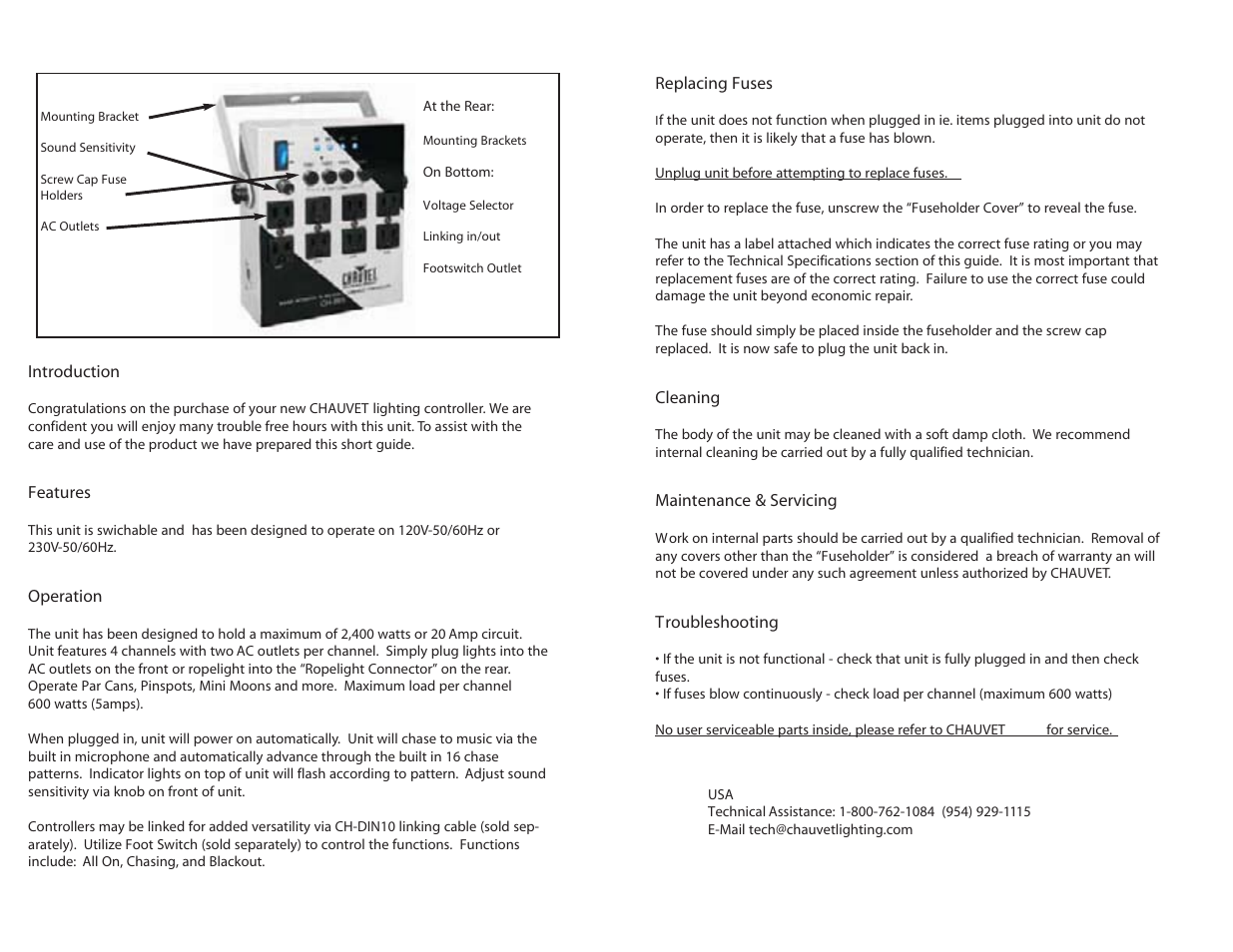 Chauvet CH-865 User Manual | Page 2 / 2