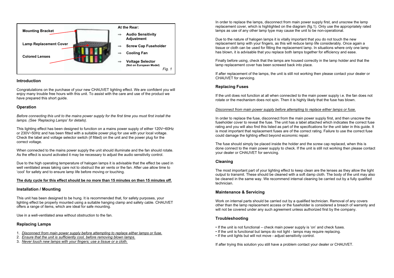 Chauvet Ch-310 User Manual | Page 2 / 2