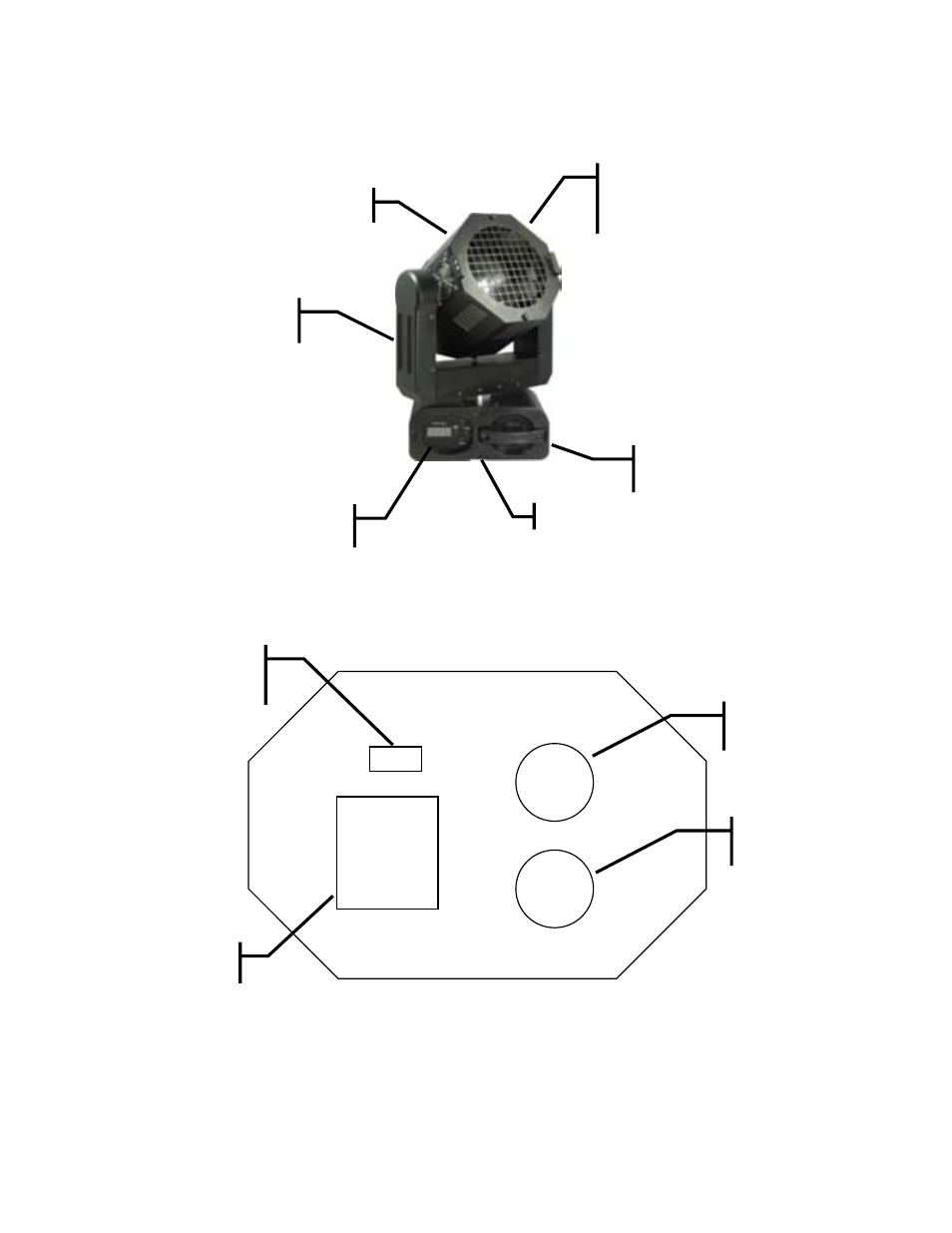 Product overview, Setup, Roduct | Verview, Rear of base | Chauvet S-MOVER DMX512 User Manual | Page 6 / 17