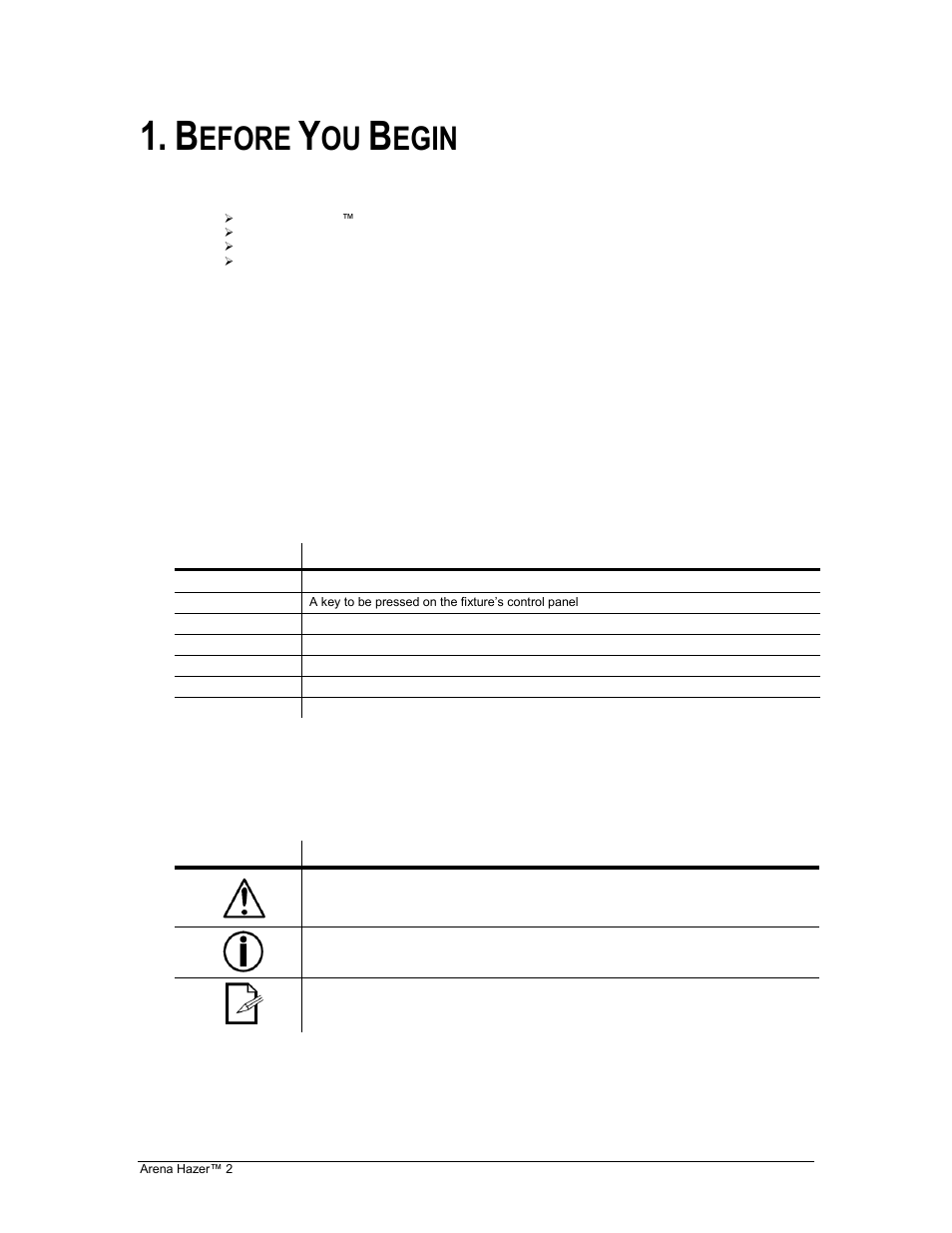 Before you begin, Hat is included, Npacking | Nstructions, Anual, Onventions, Cons, Efore, Egin, What is included | Chauvet HAZER 2 User Manual | Page 3 / 18