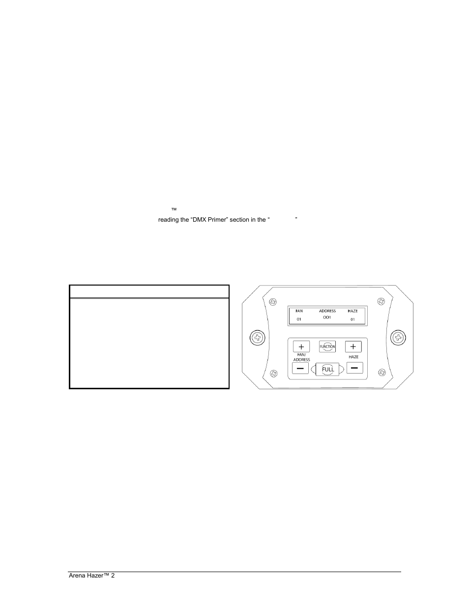 Operating instructions, Onfiguring the, Tarting | Ddress, Ontrol, Anel, Unctions, Perating, Nstructions, Configuring the starting address | Chauvet HAZER 2 User Manual | Page 9 / 18