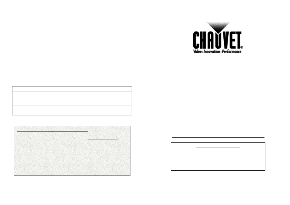 Chauvet ALIEN CH-209 User Manual | 2 pages