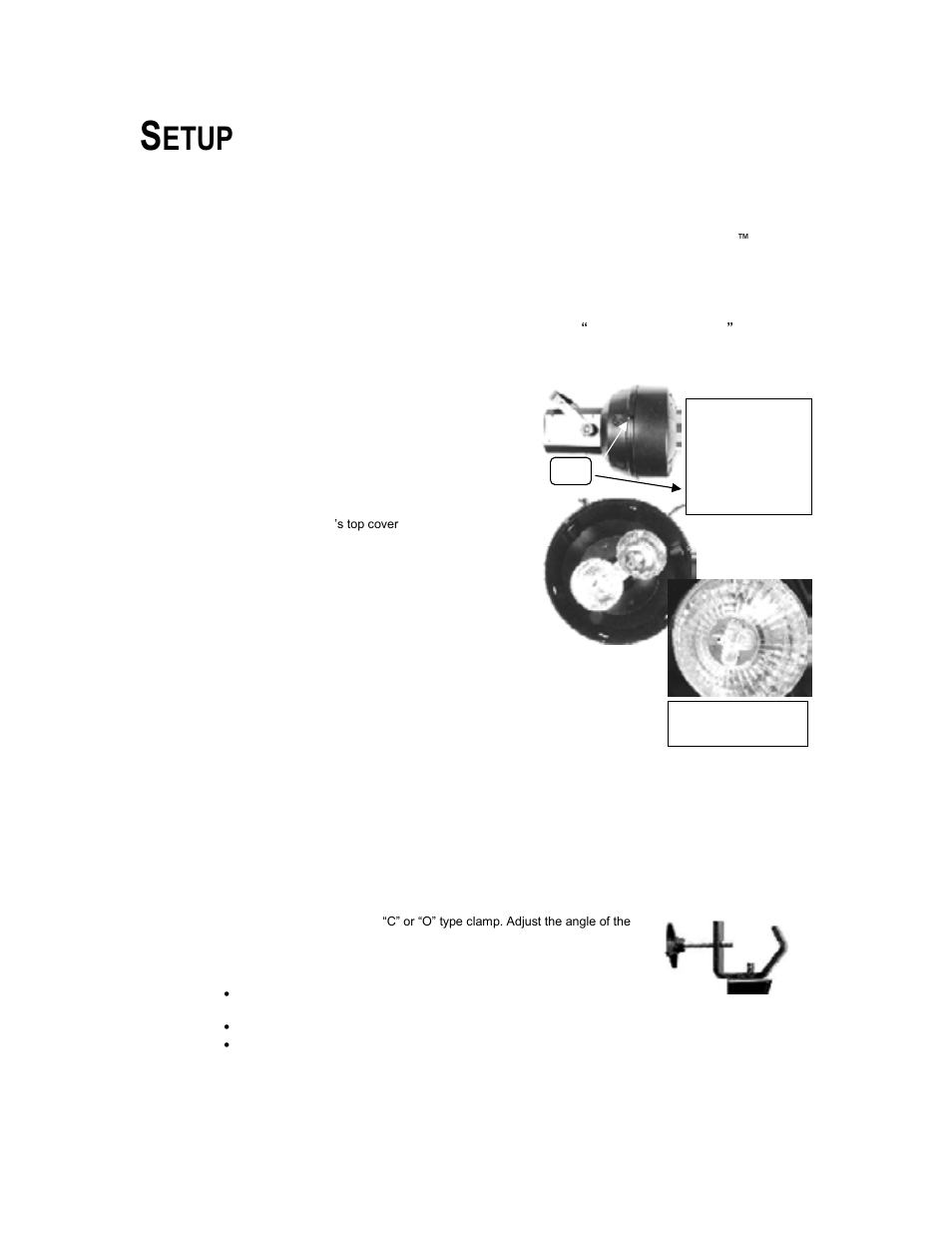 Setup, Lamp, Lamp installation | Mounting, Orientation, Rigging, Ounting, Etup | Chauvet Ch 258 User Manual | Page 5 / 9