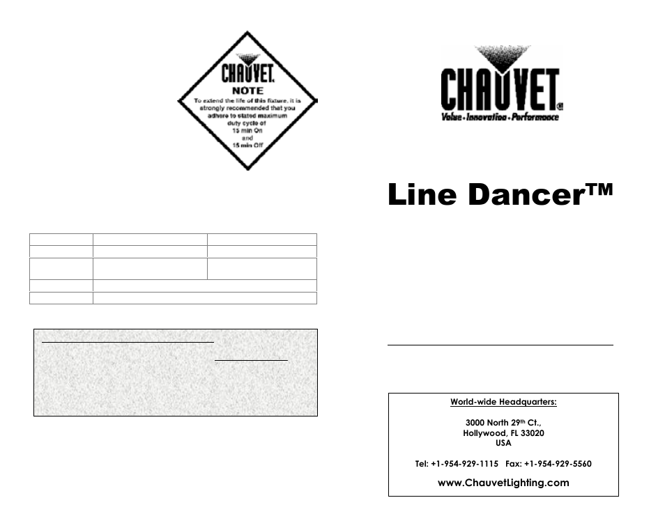 Chauvet Ch 300 User Manual | 2 pages