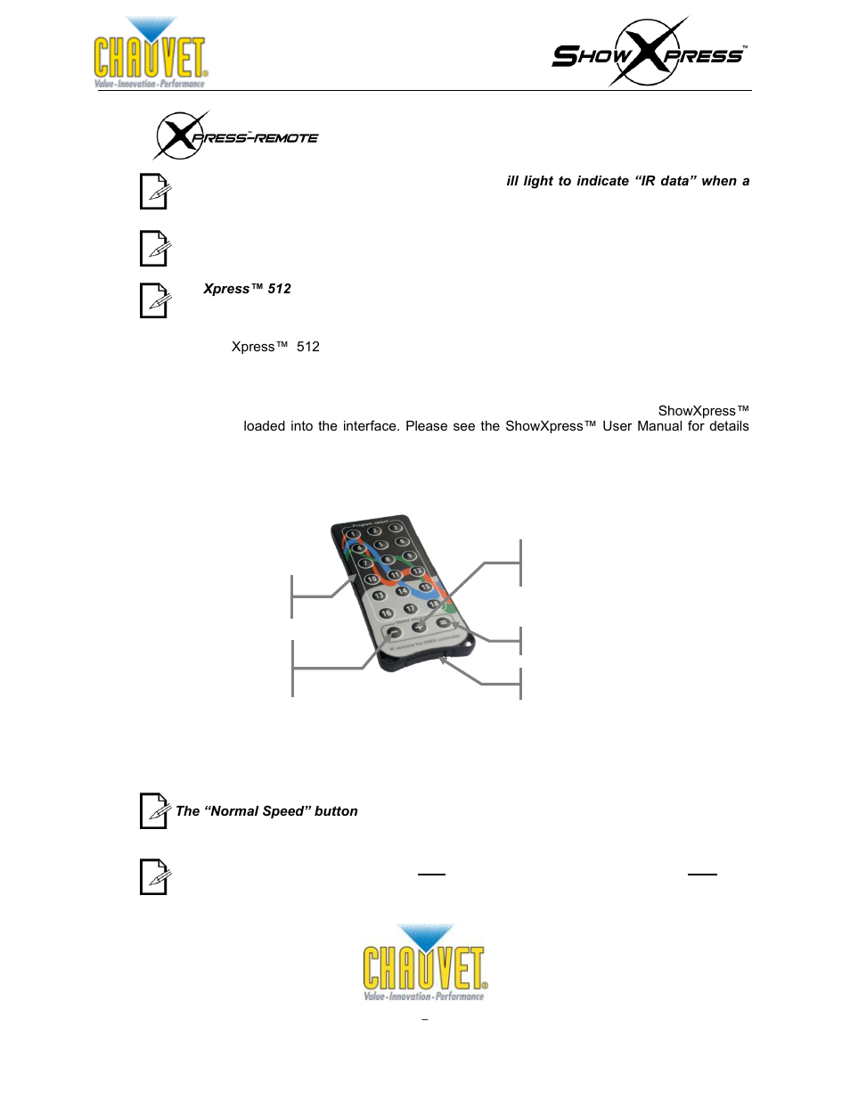 Chauvet Universal Remote User Manual | 1 page