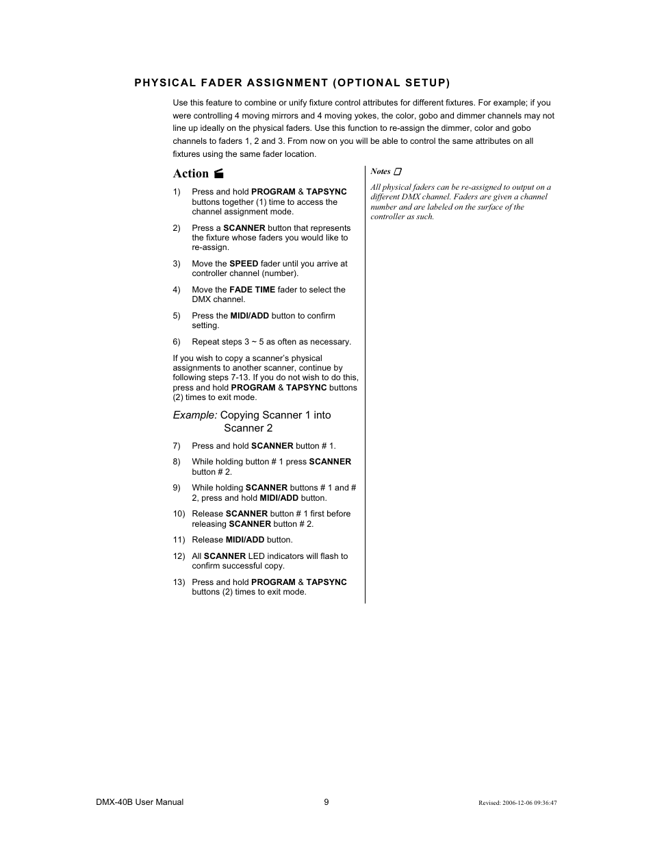 Action | Chauvet DMX-40B User Manual | Page 9 / 22