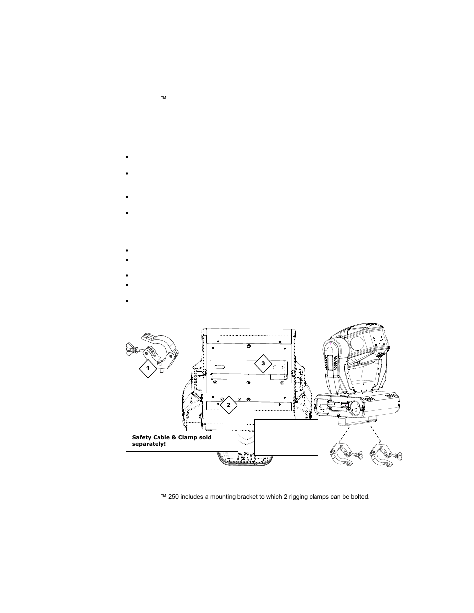 Mounting, Mounting bracket | Chauvet Q-WASH 250 User Manual | Page 8 / 16