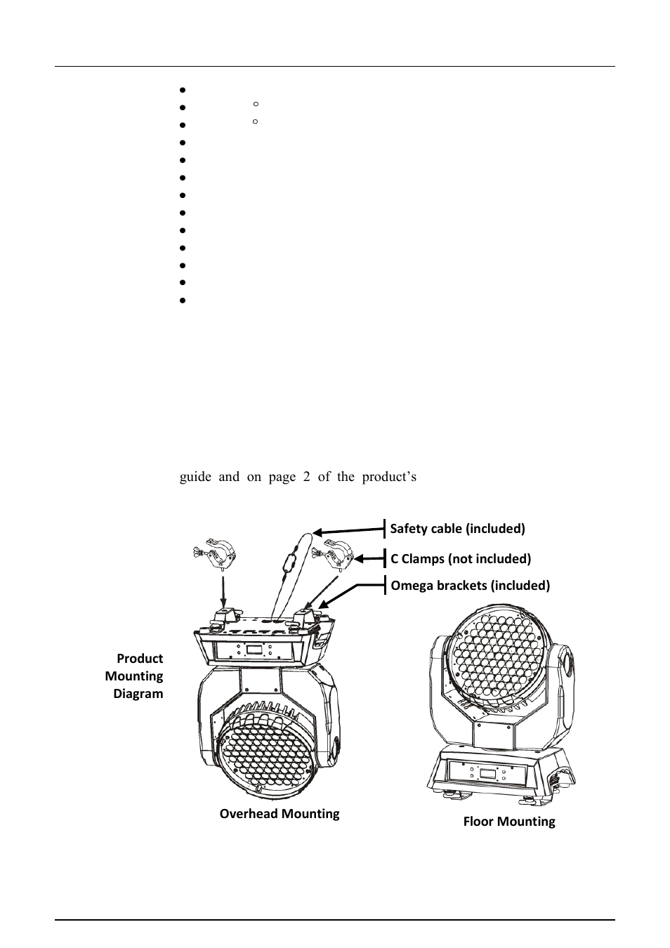 Features, Ac power, Mounting | Q-wash 560z-led qrg, Fuse replacement | Chauvet Q-WASH 560Z-LED User Manual | Page 3 / 8