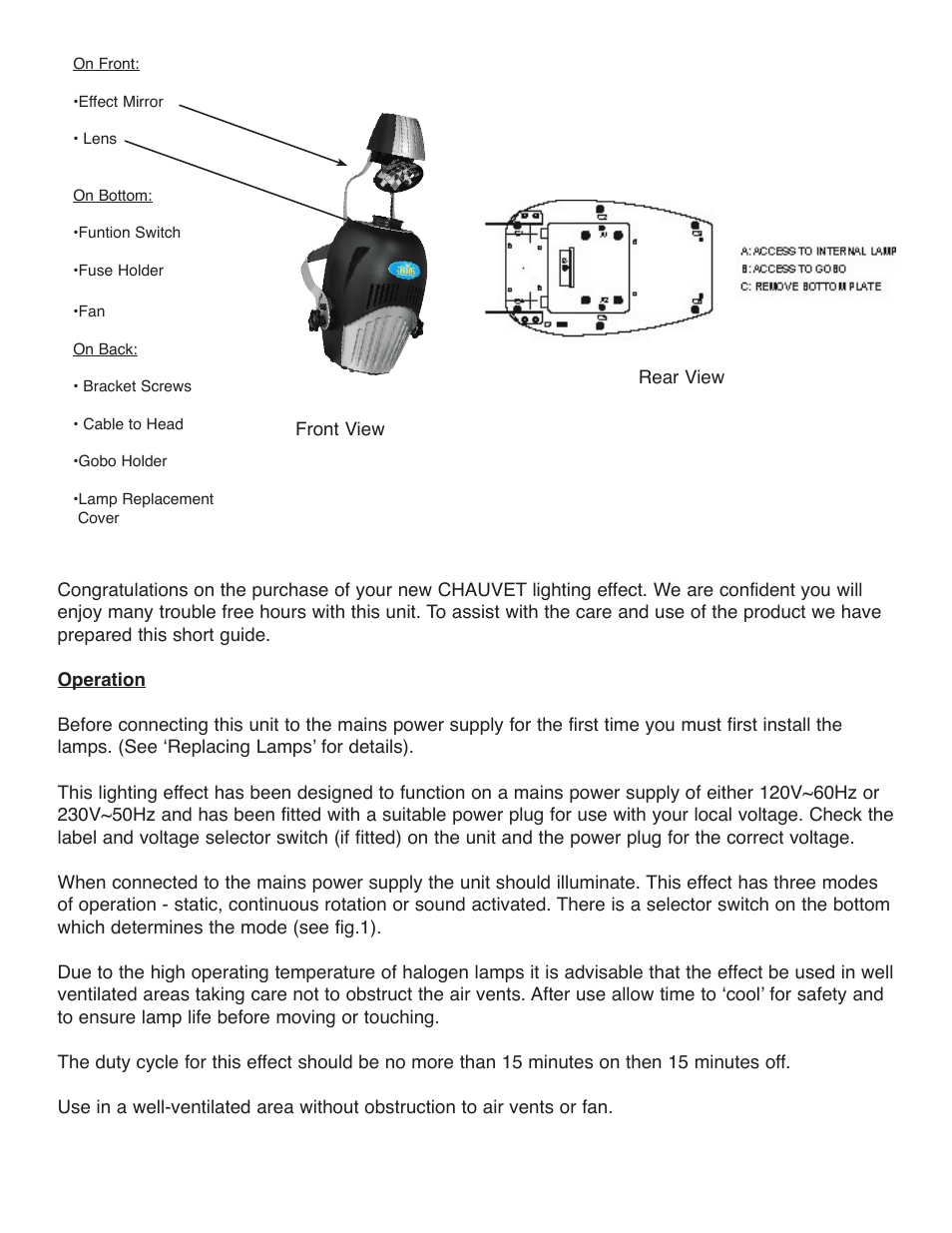 Chauvet ZX-20LQ User Manual | Page 2 / 5