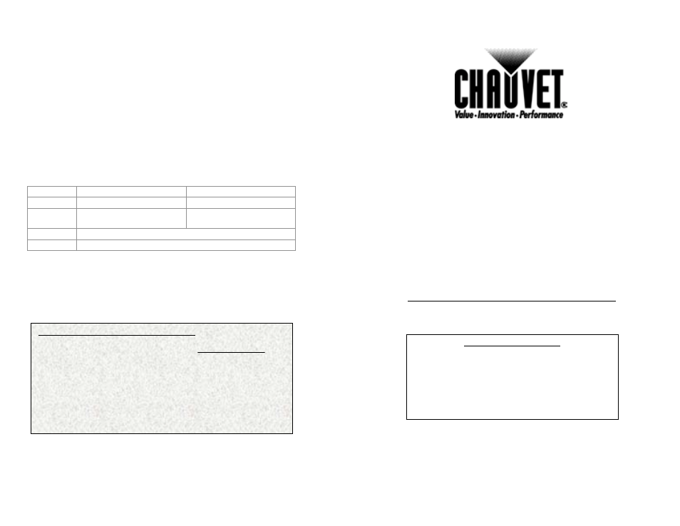 Chauvet CH-203 User Manual | 2 pages