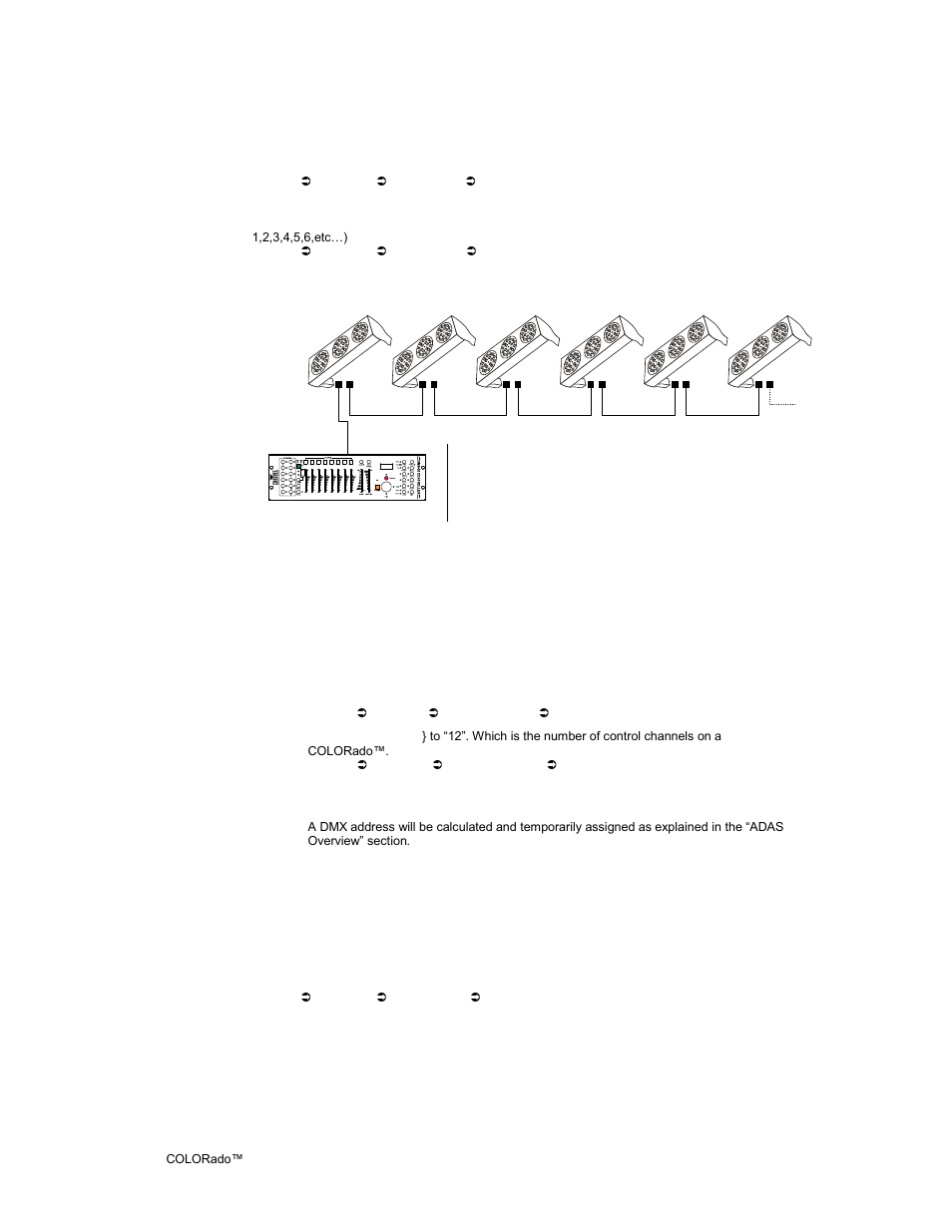 Dmx-512 addressing with id address, Adas with id address | Chauvet 6 User Manual | Page 15 / 34