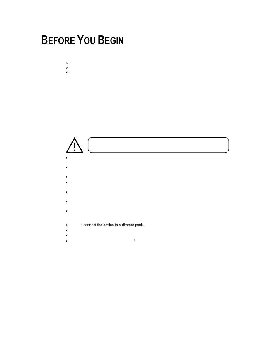 Before you begin, What is included, Unpacking instructions | Safety instructions, Hat is included, Npacking, Nstructions, Afety, Efore, Egin | Chauvet DMX-44 User Manual | Page 3 / 20
