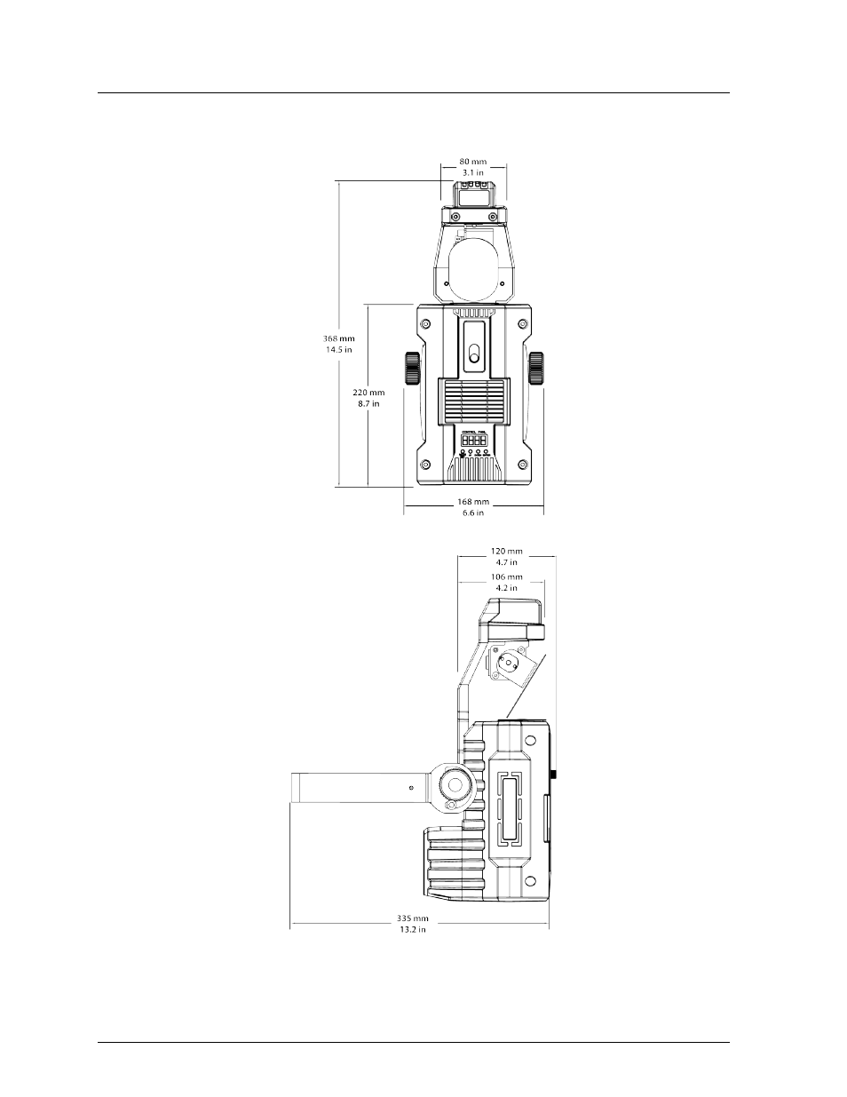 Product dimensions | Chauvet INTIMIDATOR 200 User Manual | Page 6 / 22