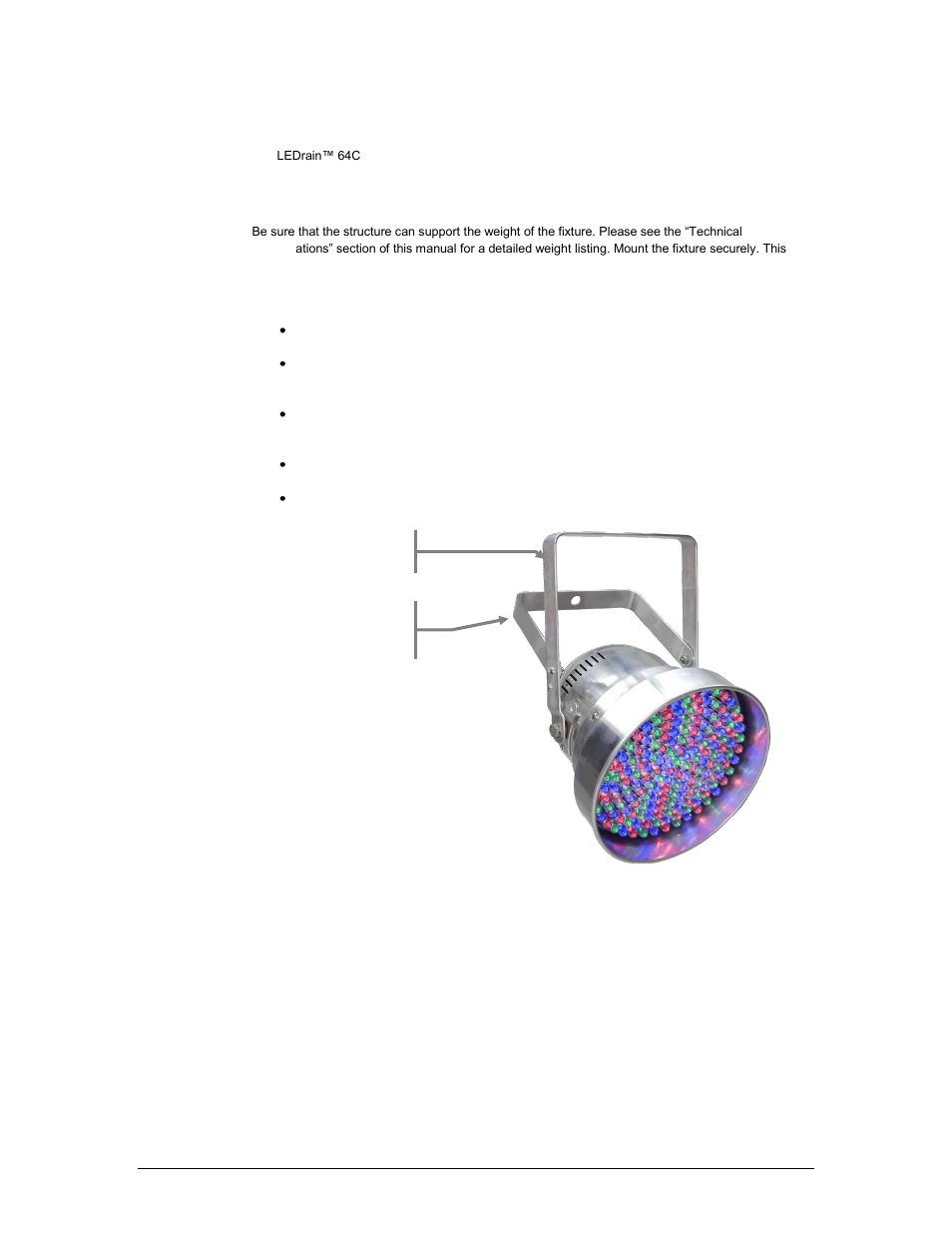 Ounting, Orientation, Rigging | Mounting | Chauvet LEDRAIN 64C User Manual | Page 7 / 17