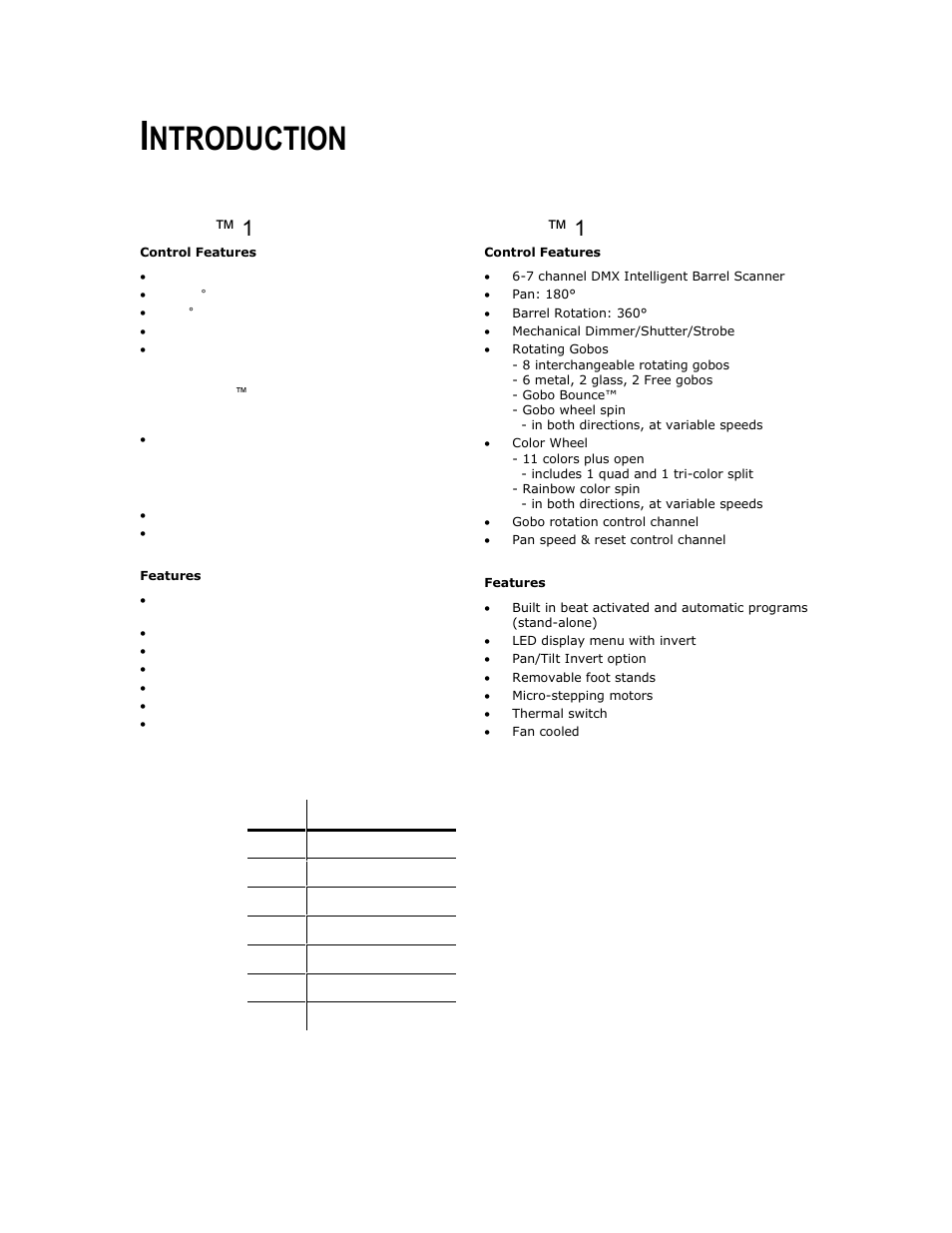Introduction, Technical features, Dmx channel summary | Ntroduction | Chauvet Q-Roll 150 User Manual | Page 4 / 17