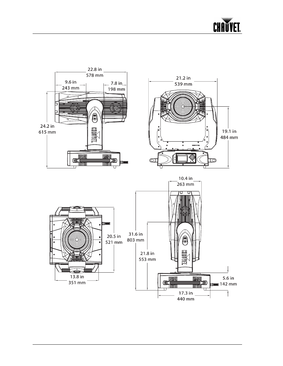 Product dimensions, Introduction | Chauvet LEGEND 1200E User Manual | Page 10 / 30