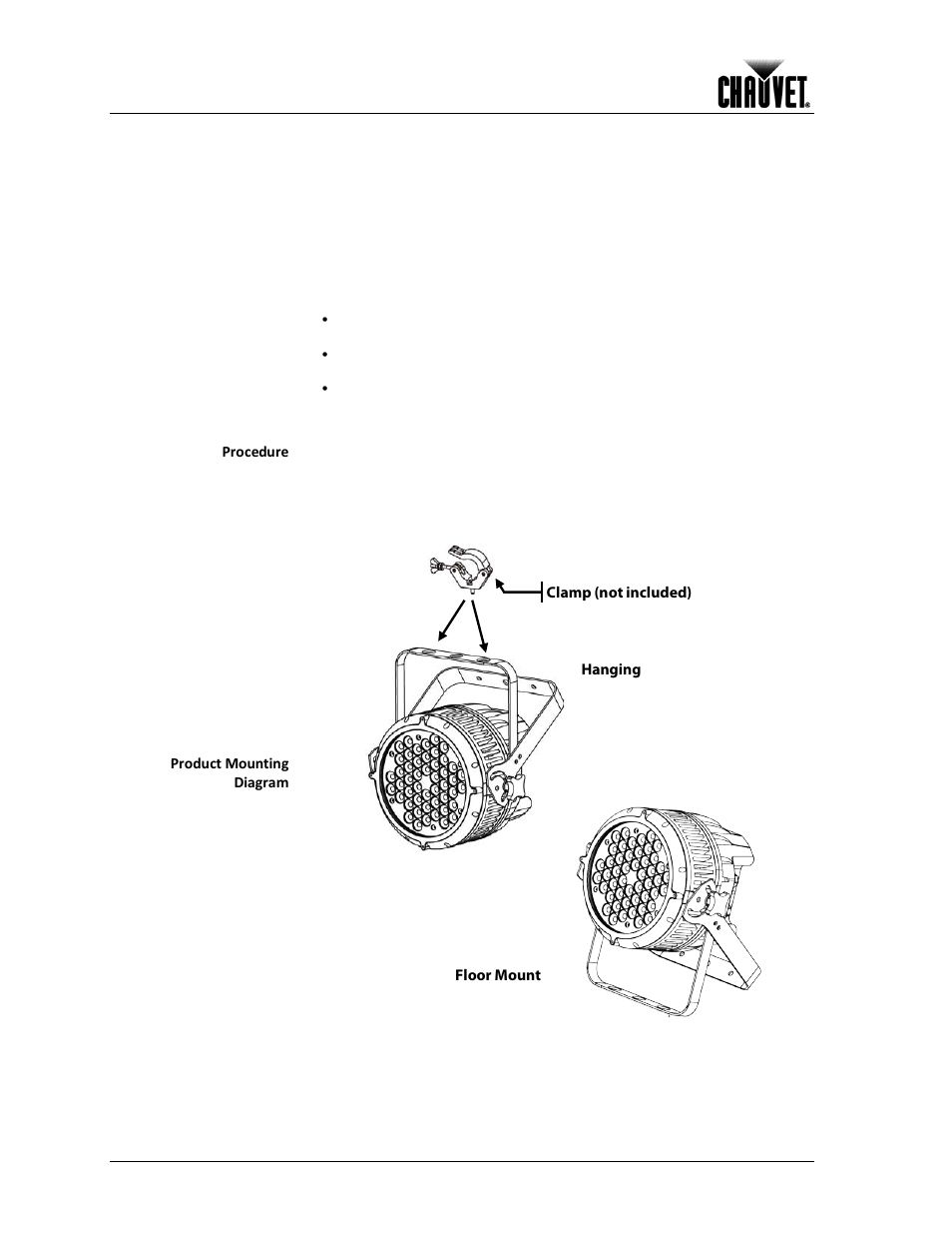 Mounting, Orientation, Rigging | Setup | Chauvet Work Light User Manual | Page 12 / 28