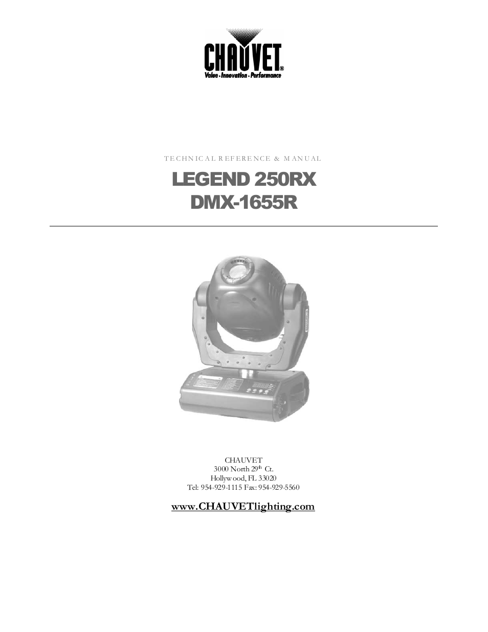 Chauvet LEGEND 250RX User Manual | 19 pages