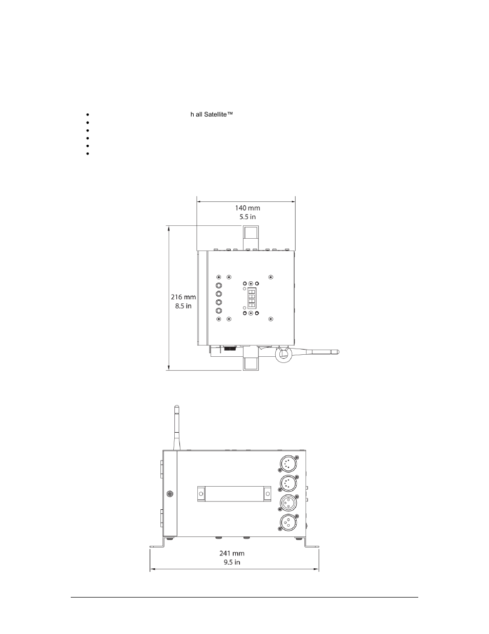 Introduction, Eatures, Roduct | Imensions, Ntroduction | Chauvet Satellite TV System User Manual | Page 5 / 16