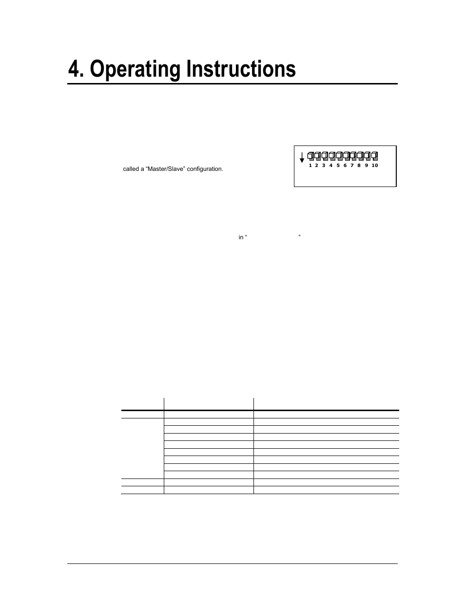 Operating instructions, Tandalone, Single-fixture mode | Master-slave mode, Dipswitch options | Chauvet ST-3000LED User Manual | Page 10 / 16
