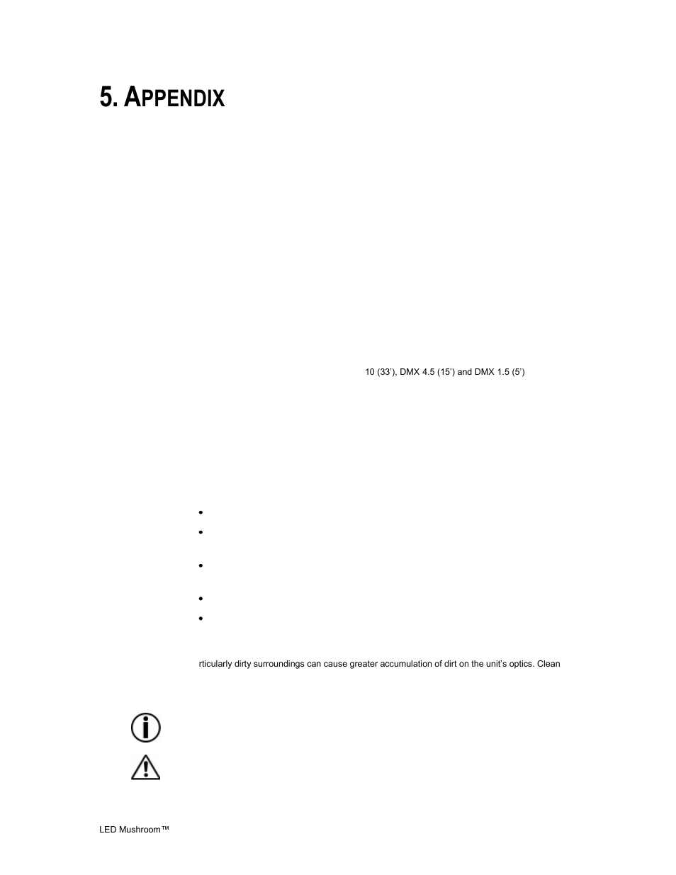 Appendix, Rimer, Eneral | Aintenance, Ppendix, Dmx primer, General maintenance | Chauvet Digital Camera User Manual | Page 13 / 16