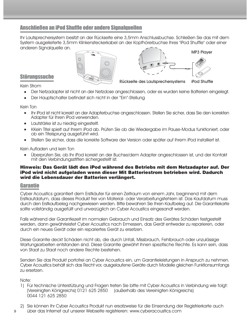 Cyber Acoustics CA-461 User Manual | Page 10 / 23