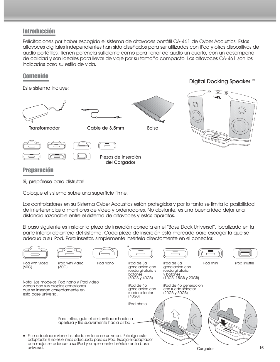 Cyber Acoustics CA-461 User Manual | Page 17 / 23