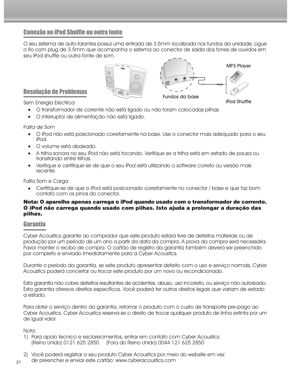 Cyber Acoustics CA-461 User Manual | Page 22 / 23