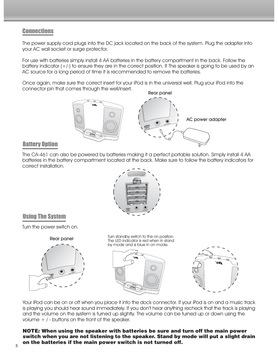 Cyber Acoustics CA-461 User Manual | Page 6 / 23