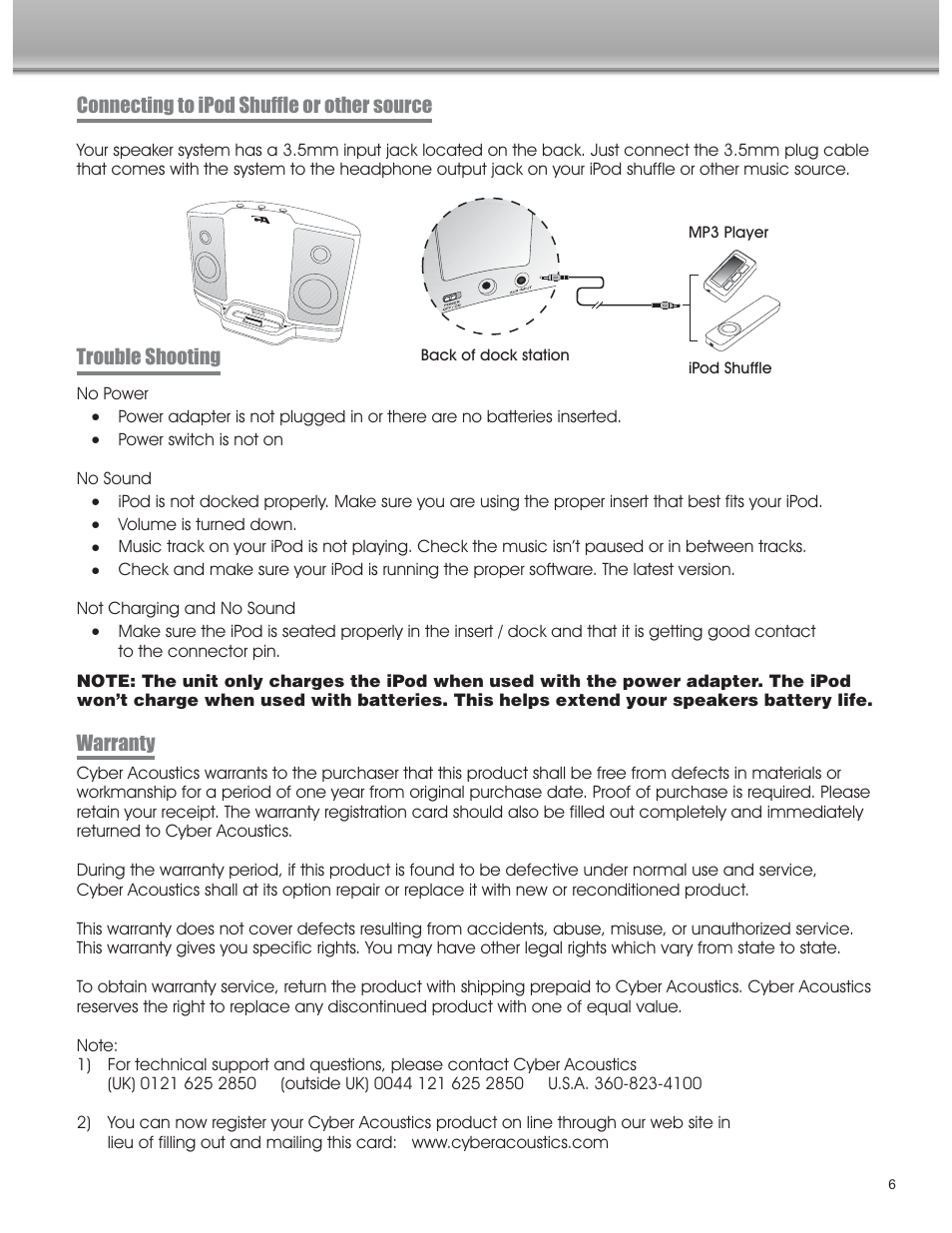 Cyber Acoustics CA-461 User Manual | Page 7 / 23