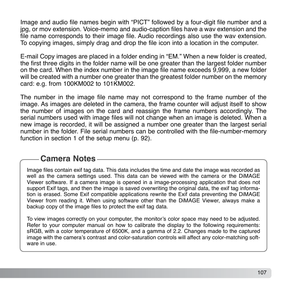 Konica Minolta DiMAGE Xg User Manual | Page 107 / 132