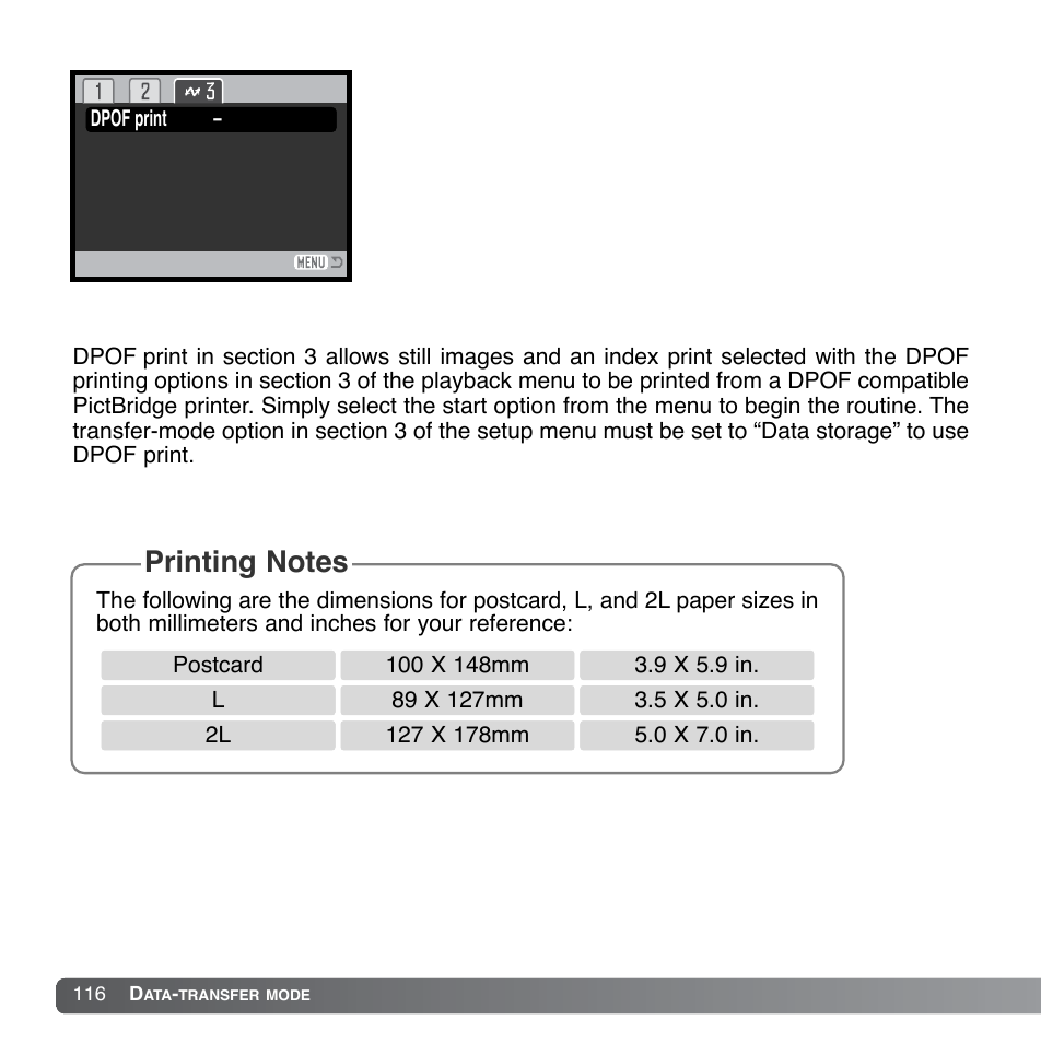 Dpof print | Konica Minolta DiMAGE Xg User Manual | Page 116 / 132