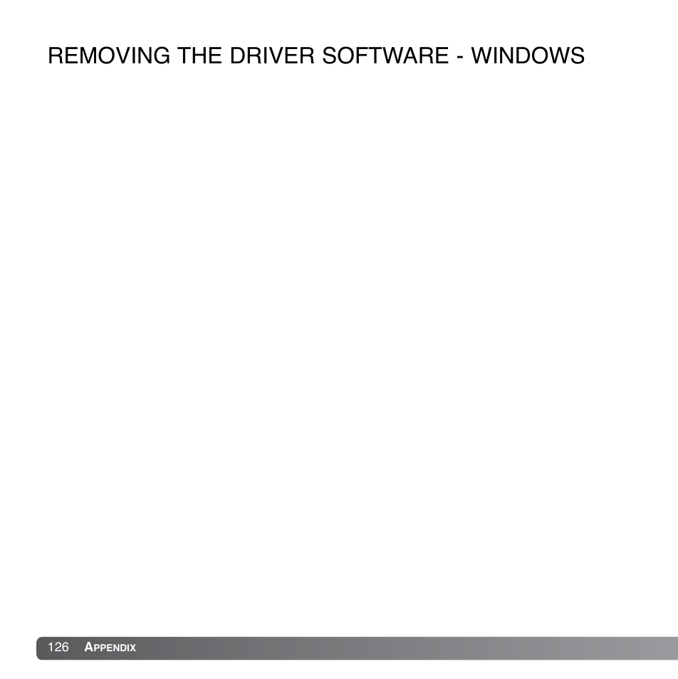 Removing the driver software - windows | Konica Minolta DiMAGE Xg User Manual | Page 126 / 132