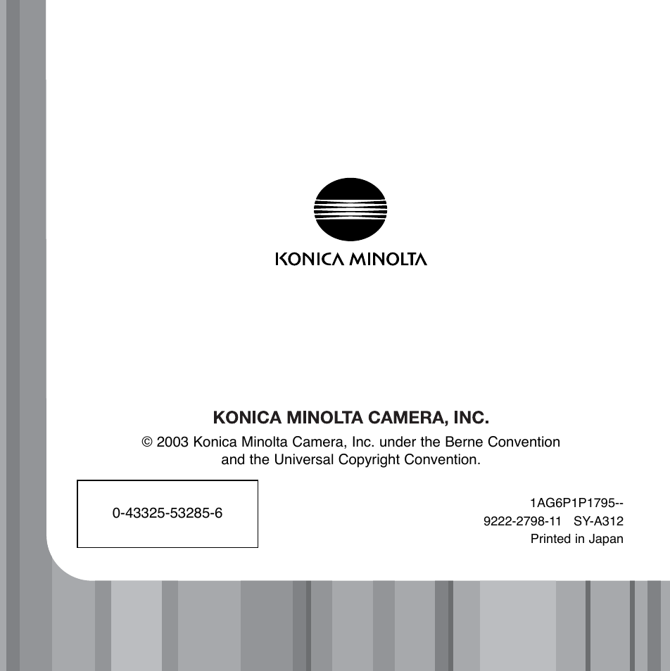Konica Minolta DiMAGE Xg User Manual | Page 132 / 132