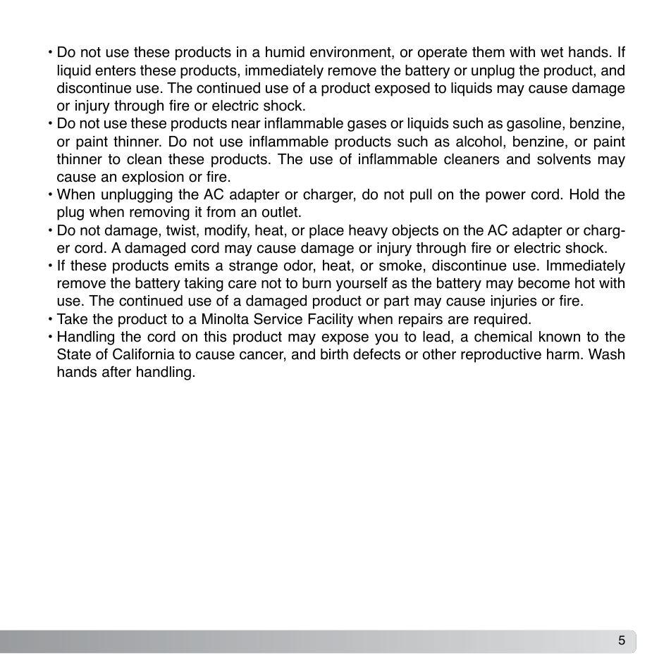 Konica Minolta DiMAGE Xg User Manual | Page 5 / 132