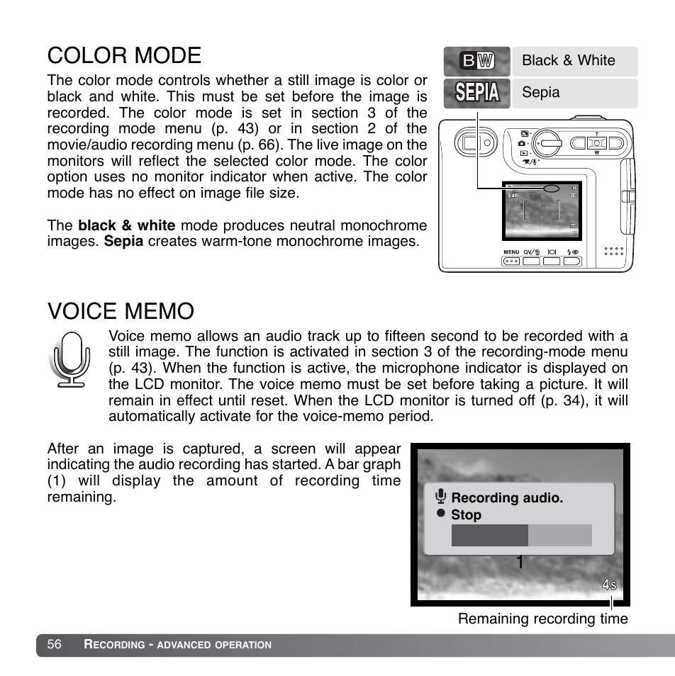 Color mode | Konica Minolta DiMAGE Xg User Manual | Page 56 / 132