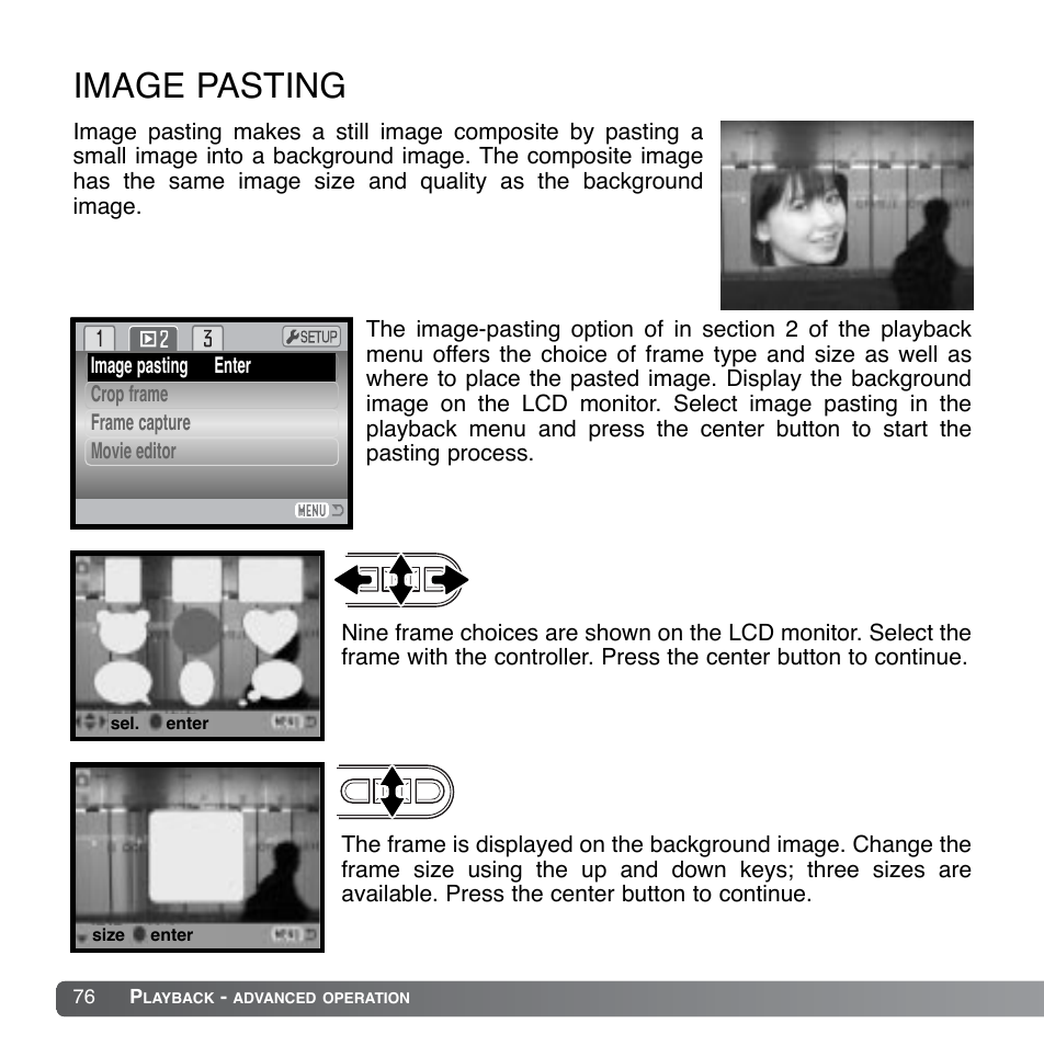 Image pasting | Konica Minolta DiMAGE Xg User Manual | Page 76 / 132