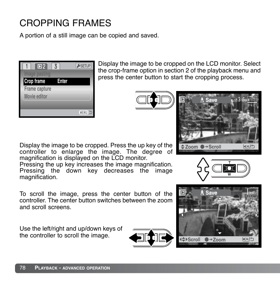 Cropping frames | Konica Minolta DiMAGE Xg User Manual | Page 78 / 132