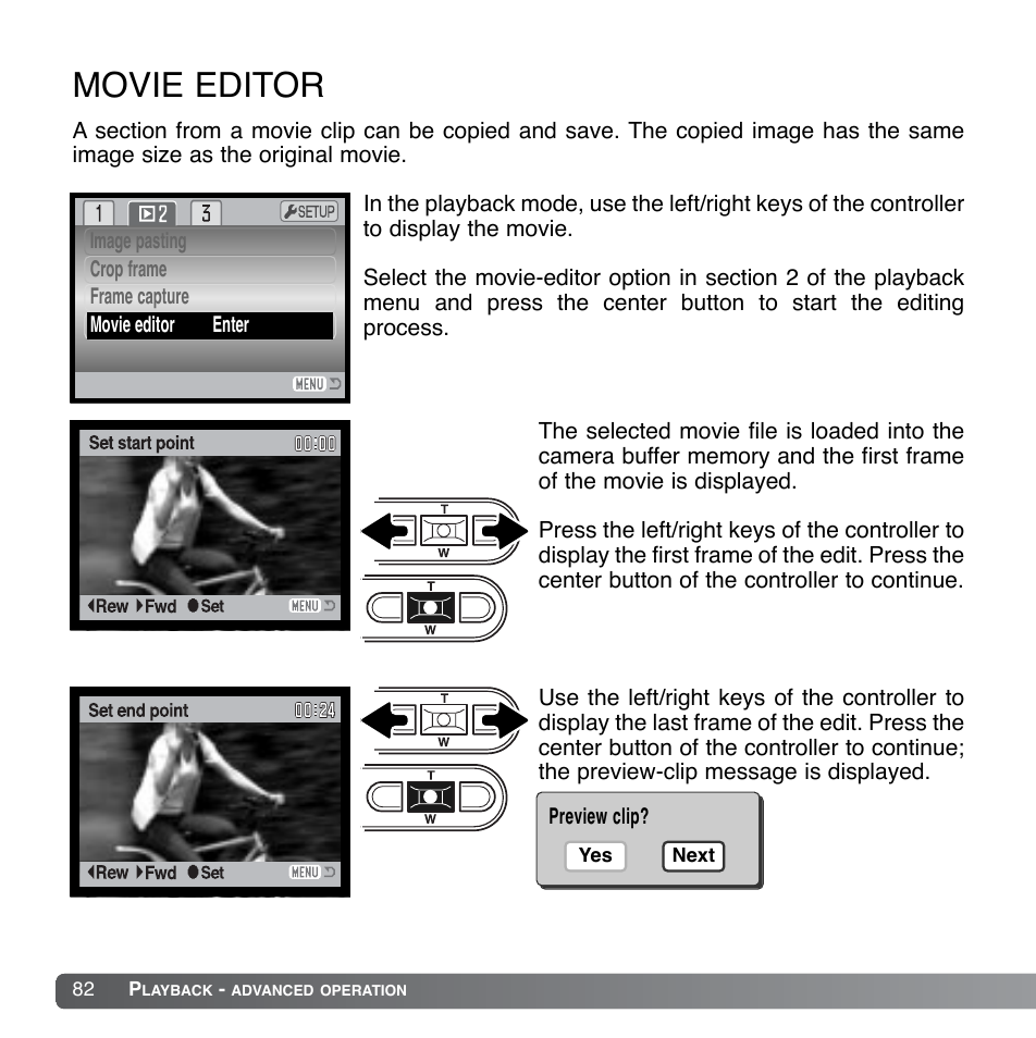 Movie editor | Konica Minolta DiMAGE Xg User Manual | Page 82 / 132