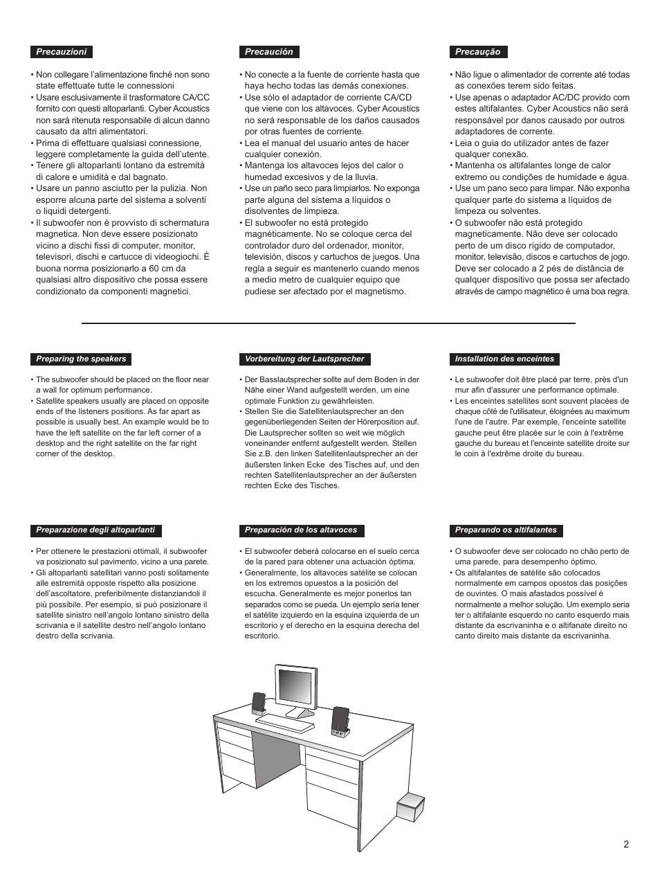 Cyber Acoustics CA-3.1 User Manual | Page 3 / 9