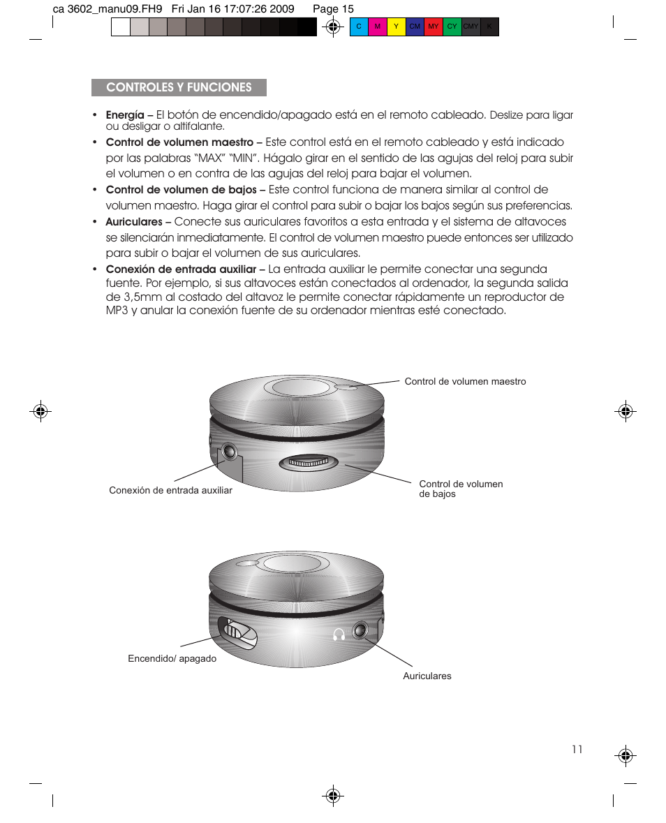Cyber Acoustics CA-3602 User Manual | Page 15 / 17